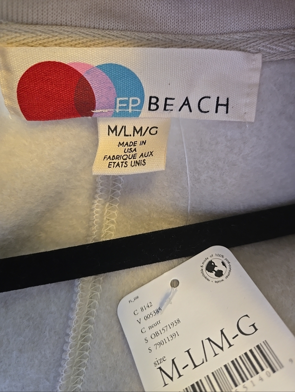 Free People Beach In Flight Oversized Poncho Neutral Beige M/L NWT - Picture 5 of 7